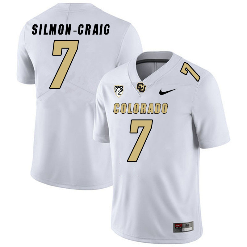 Men #7 Cam'Ron Silmon-Craig Colorado Buffaloes College Football Jerseys Stitched Sale-White - Click Image to Close
